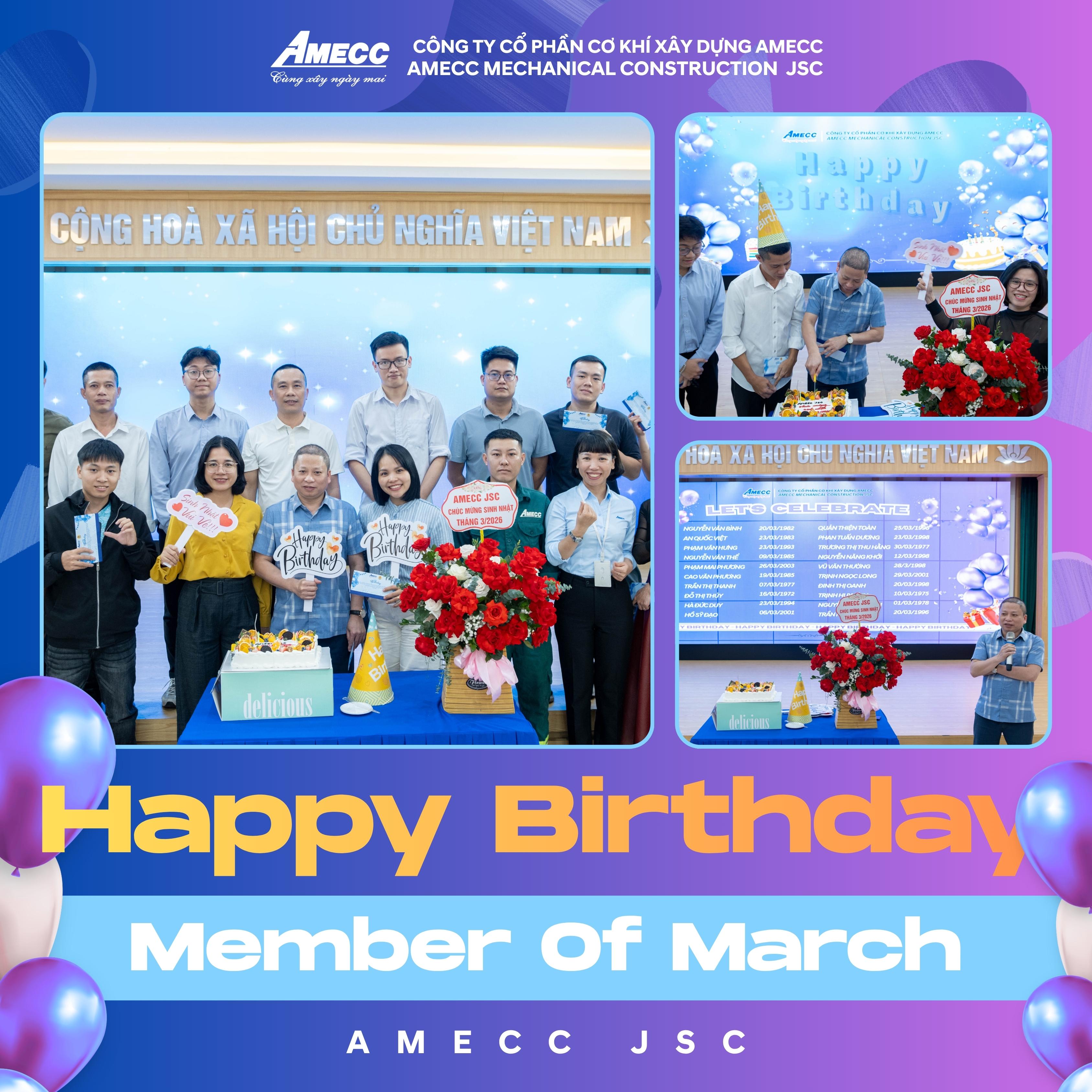 Công đoàn công ty AMECC tổ chức chúc mừng sinh nhật cán bộ công nhân viên